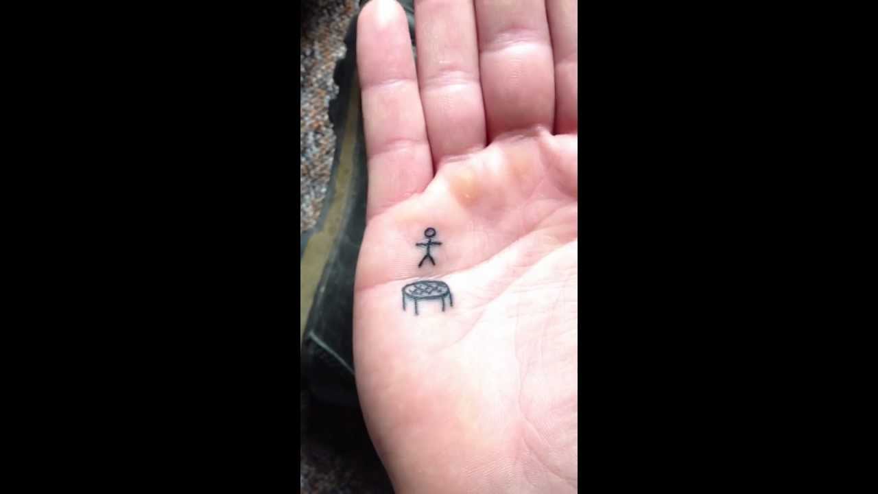 Stickman on a trampoline tattoo - YouTube.