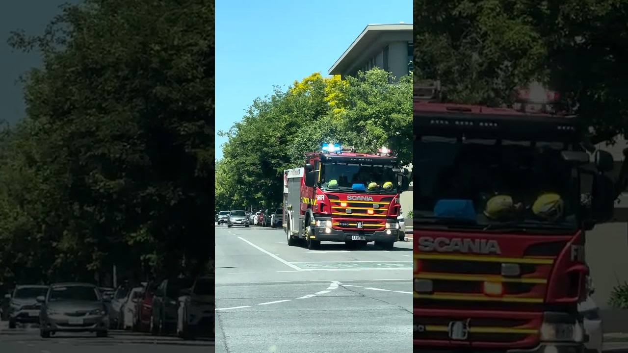 MFS FIRE TRUCK METROPOLITAN FIRE SERVICE LIGHTS & SIRENS CALL EMERGENCY SERVICES ADELAIDE AUSTRALIA