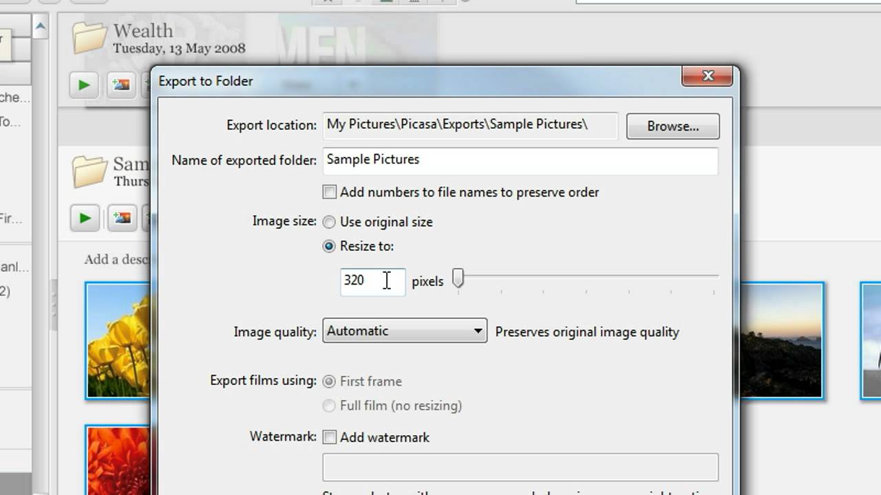 How To Resize Pictures In Picasa