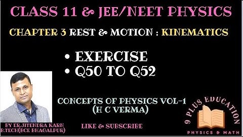 Class 11 Physics Chapter 3 | Rest & Motion : Kinematics | Exercise Q50 to Q52