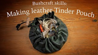 Best - easiest way how to make a leather tinder pouch, fire flint and steel, bushcraft - survival