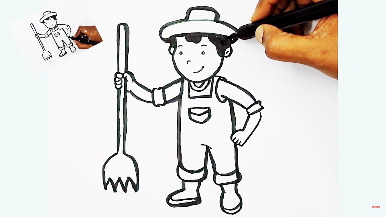 How to Draw a Farmer - YouTube