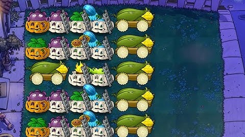 Plants Vs Zombies (Night Endless) - Fast 6 Cobs Build Demonstration (Flag 1 to 26)