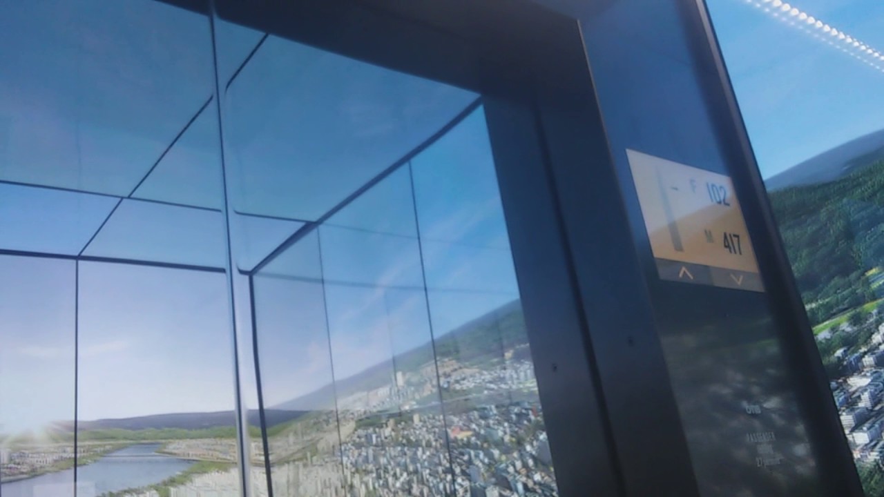 OTIS Double-Deck Ultra High Speed Elevator(Lower Deck) at Lotte World Tower(Seoul Sky), Seoul Korea