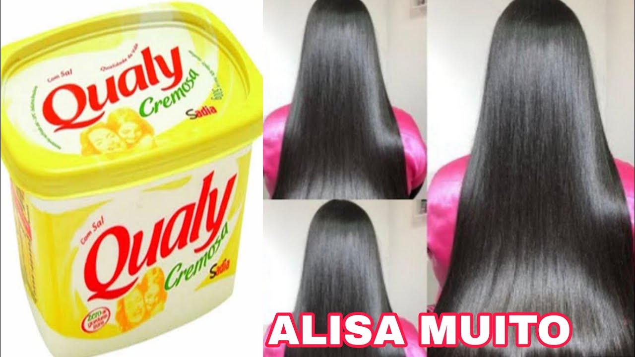 Progressiva de MARGARINA Cabelo liso sem chapinha, sem QUÍMICA,Desmaia o cabelo em minutos!