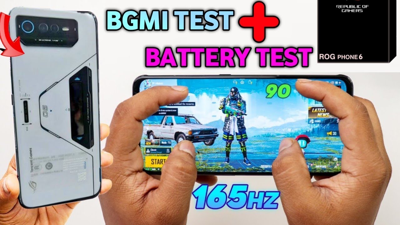 asus rog phone 6 bgmi test + battery test !! rog phone 6 battery drain ...