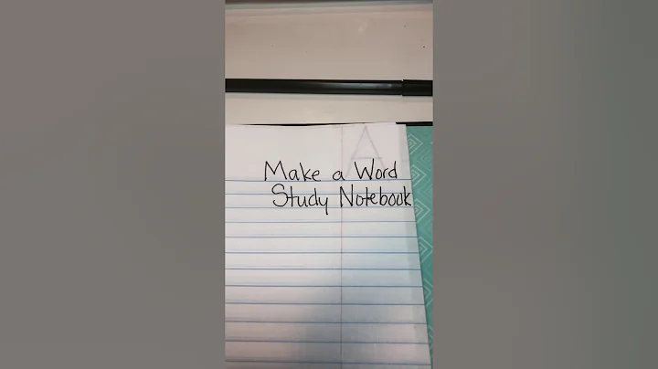 How to make a word Study Notebook