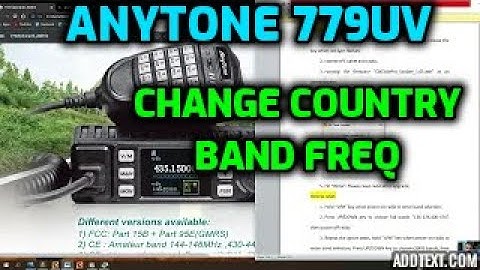 ANYTONE 779UV SELECT BAND FOR YOUR COUNTRY