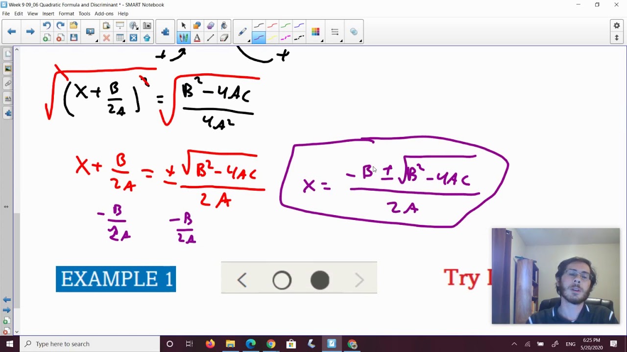 Alg 1 9-6 Quadratic Formula - YouTube