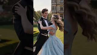 O printesa si un print danseaza in gradina #bridgerton #dance #castle #garden #dress #fairytales
