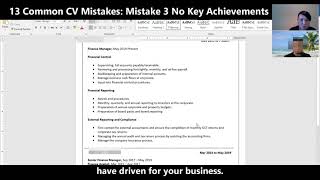 13 Common CV Mistakes: Mistake 3 No Key Achievements