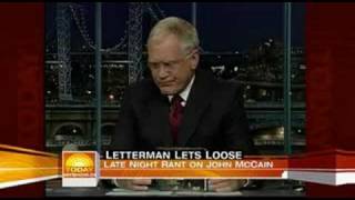 David Letterman mad at John McLying Bastard...