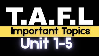 AKTU: T.AF.L. all IMPORTANT Topics | QuickShot