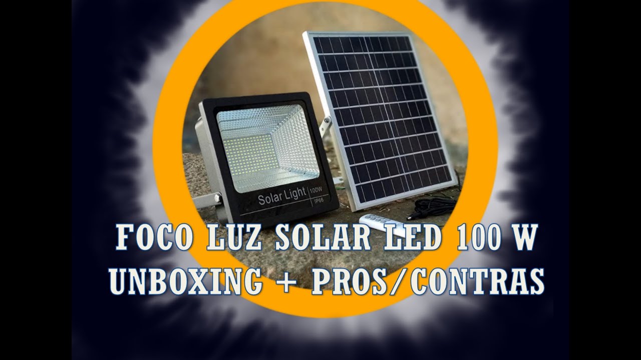 Foco proyector exterior solar profesional led 100w - osram chip - 5700k -  todo en uno - area-led - Iluminación LED