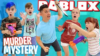 ROBLOX MURDER MYSTERY 2 In Real Life FUNhouse Fam vs NOOB Family