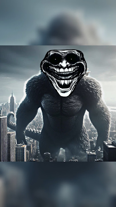 Godzilla vs X kong hybrid animals troll face video #kingkong #godzilla #trending #trollface #aiart