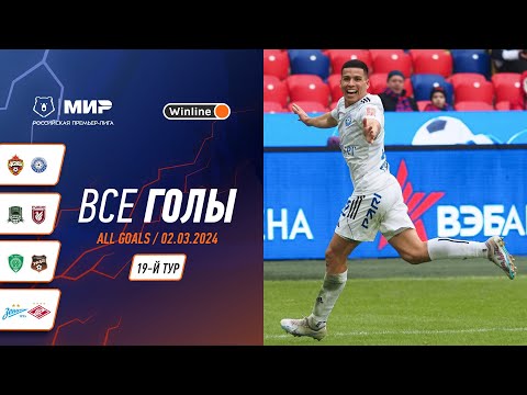 Все голы 2.03.2024 | 19 тур Мир РПЛ 2023/24