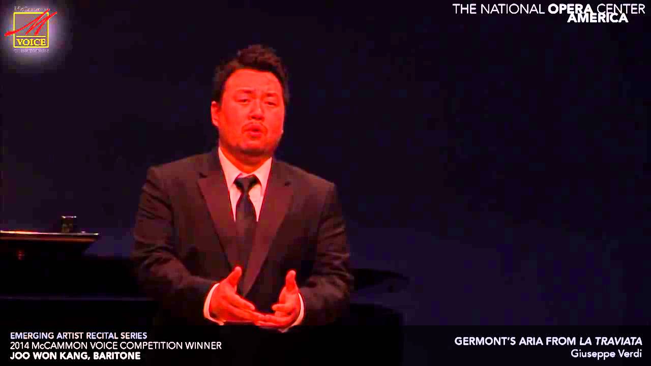 Joo Won Kang, baritone, "Di Provenza" from Verdi's La Traviata YouTube