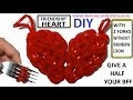 BFF heart Charm With two forks without Rainbow Loom Tutorial. (Mini Figurine)