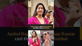 #JanhviKapoor and #AkshayKumar cast their votes in #Mumbai