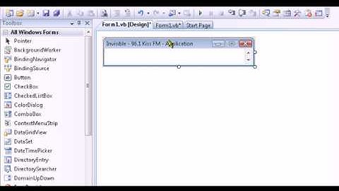 VB.NET How To Make An Invisible Windows Radio Application Tuned To 96 1 KISS FM Radio Station