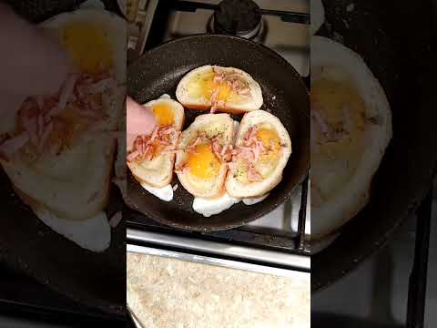 Вкусный завтрак, из хлеба. #shorts