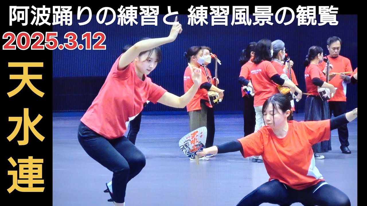 阿波踊りの練習と練習風景の観覧2025年3月12日『天水連』