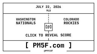 Washington Nationals [WSH] @ Colorado Rockies [COL] | MLB Final Box Score | JULY 22, 2026