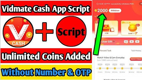 Vidmate Cash Task Bypass Script | Vidmate Cash App Script | Vidmate Cash