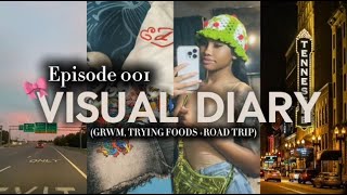 VISUAL DIARY ep.1ᥫ᭡ | grwm, road trip, trying new foods, + more!