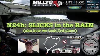 Final laps of 2017 N24hr (using SLICKS in the RAIN to grab 3rd place)