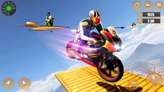 Impossible track stunt bike rider gameplay 2020 - Mega ramp moto gp bike stunt game screenshot 3