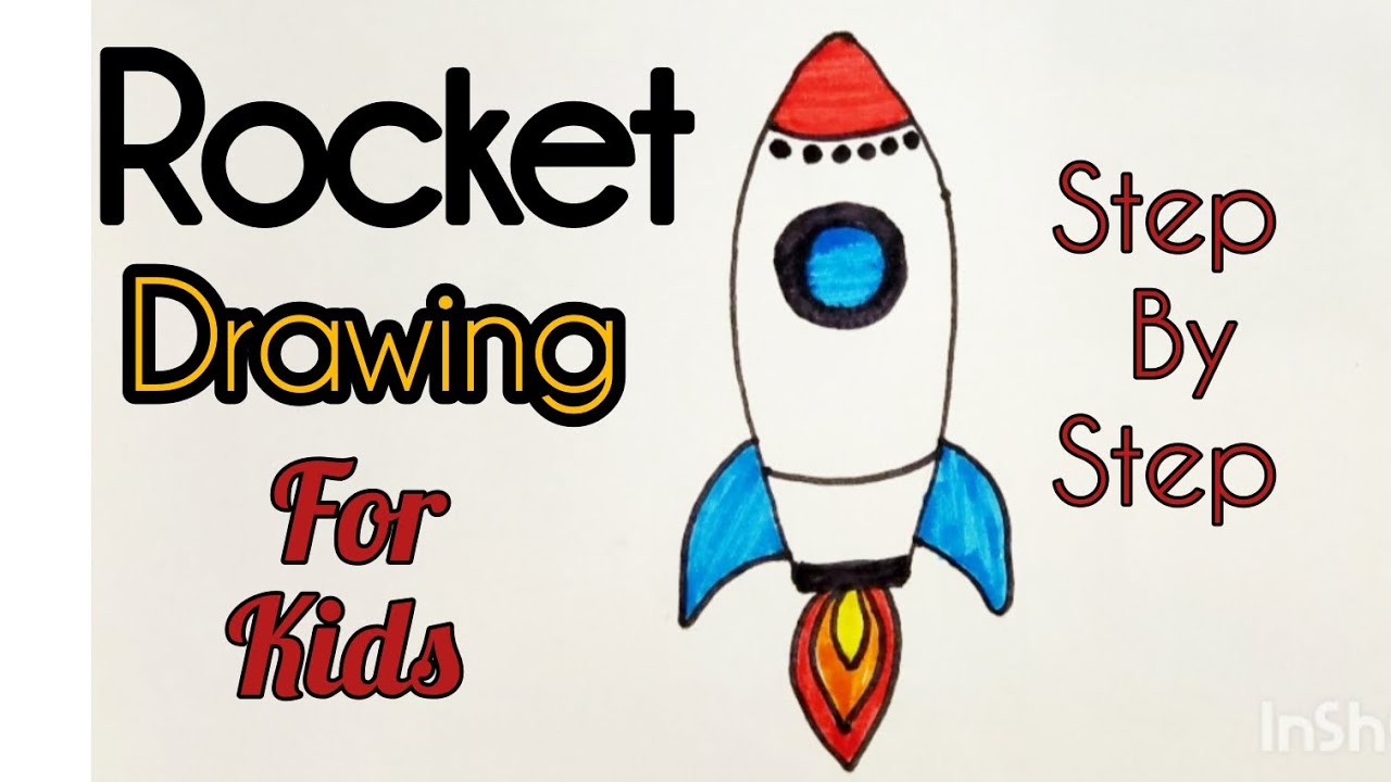 How to Draw a Rocket | Easy Rocket Drawing Step By Step | Drawing ...