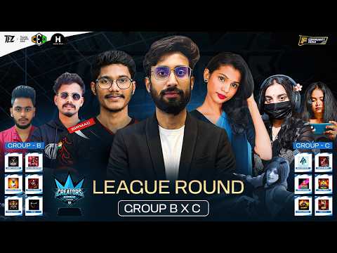 🔴 LIVE:CCL LEAGUE GRP- B X C LIVE 💥 | 12 Teams Clash After Auction 🔴 | Telugu Free Fire MAX