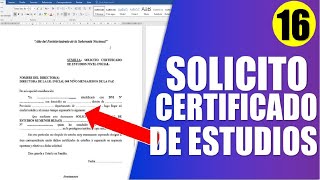 SOLICITUD CERTIFICADO DE ESTUDIOS EN WORD