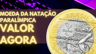 Moeda de 1 Real da Natação Paralímpica. veja valor atualizado agora ?? 2022!!!!