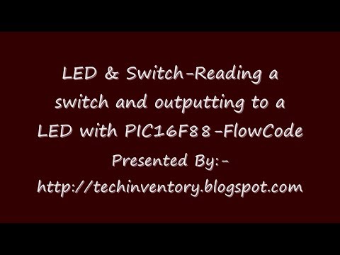 LED & Switch Reading a switch and outputting to a LED with PIC16F88 FlowCode