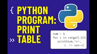 Write a Program to Print Table in Python