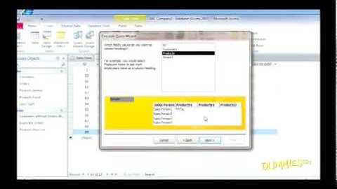 How to Create a Crosstab Query in Access 2010 For Dummies