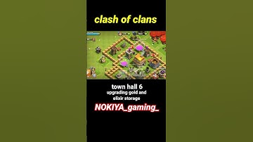 town hall 6 (upgrading gold and elixir storage level 9 to level 10 ) -  clash of clans(coc) #shorts