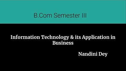 Unit 1: Information Technology and Business: Types of Information System: DSS