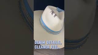 Experimenting with Denim Textures on Handmade Hats ⛓️ #customhats #hatmaker #cowboys #westernfashion