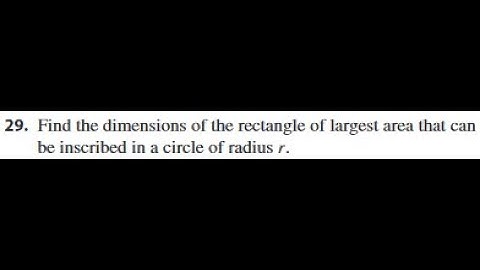 Optimization | Rectangle Inscribed Within Circle