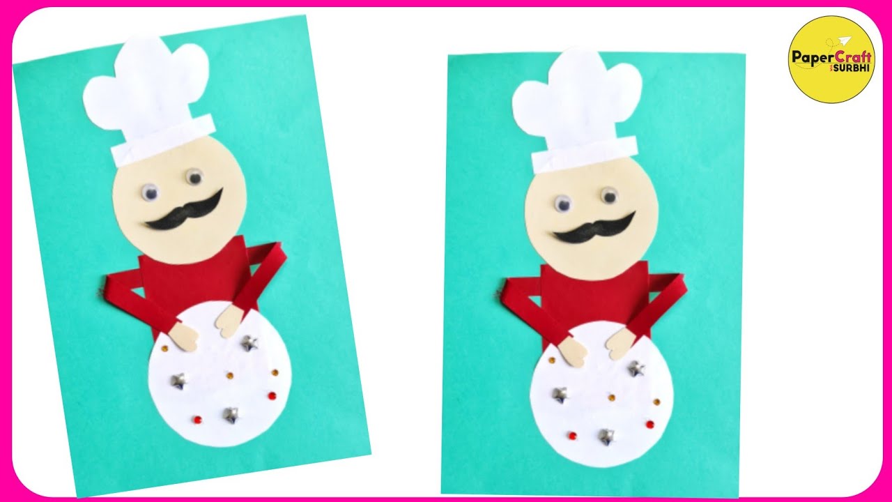 Paper Chef Craft - Man Cooking - Paper Craft With Surbhi 