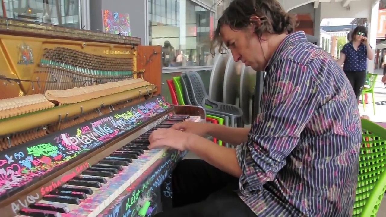 Ned Scott plays Luke Jerram's pianos in Bristol