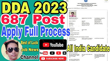 DDA Online Form 2023/DDA Online form Kaise bhare Notification Released For687 Posts Application Form