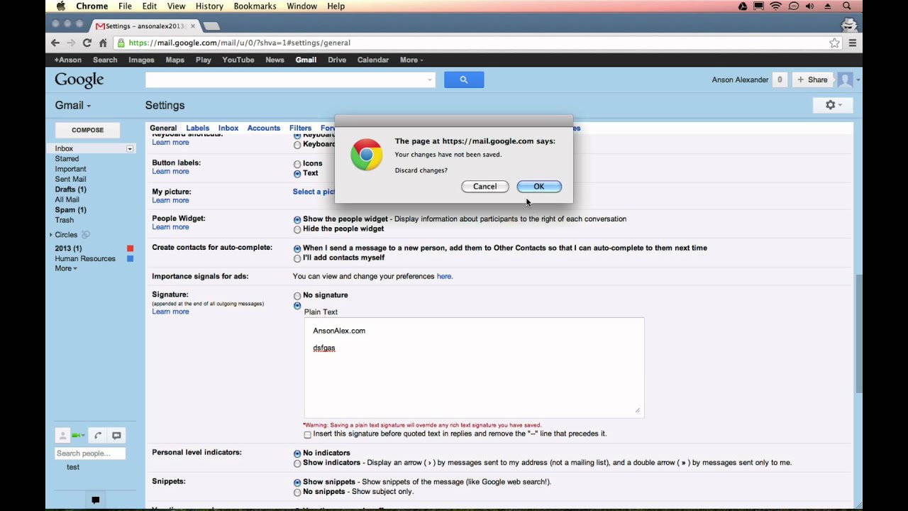 Gmail Signature Display Rich Text Formatting Options Youtube