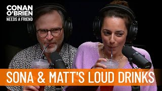 Sona \& Matt Try Out Their New Metal Straws | Conan O’Brien Needs a Friend