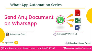 Send Any Document on WhatsApp | WhatsApp Automation | Advanced VBA in Hindi