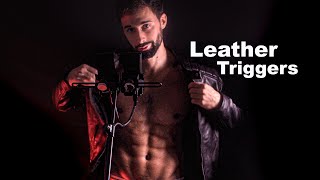 ASMR Leather Jacket (Shirtless) Fit Guy Whispering \u0026 Breathing